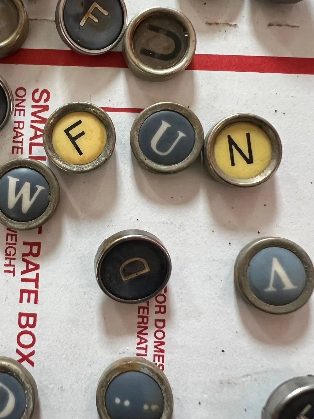 Vintage TYPEWRITER KEYS mixed lot of 46